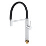 Смеситель для кухни MIXXUS PREMIUM OLIWER 017 REFL.BLACK с гибким изливом (Цвет хром, излив черный) (MI6965)