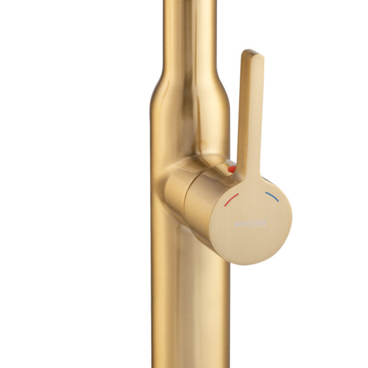 Змішувач для кухні MIXXUS PREMIUM PULL 017 BRUSHED GOLD REFL.BLACK (Колір матове золото) (MI8280)