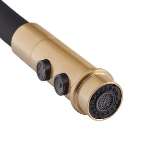 Змішувач для кухні MIXXUS PREMIUM PULL 017 BRUSHED GOLD REFL.BLACK (Колір матове золото) (MI8280)