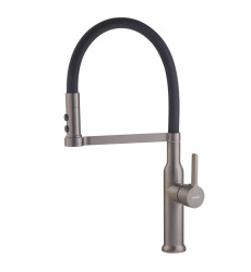 Змішувач для кухні MIXXUS PREMIUM PULL 017 GRAPHITE REFL.BLACK (колір графіт, вилив чорний) (MI8278)