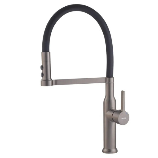 Змішувач для кухні MIXXUS PREMIUM PULL 017 GRAPHITE REFL.BLACK (колір графіт, вилив чорний) (MI8278)