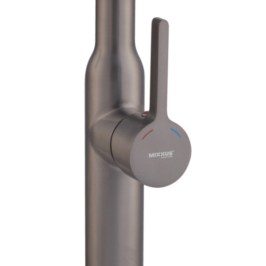 Змішувач для кухні MIXXUS PREMIUM PULL 017 GRAPHITE REFL.BLACK (колір графіт, вилив чорний) (MI8278)