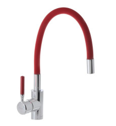 Змішувач для кухні MIXXUS PREMIUM RIO 011 REFL.RED з гнучким червоним виливом (MI5817)