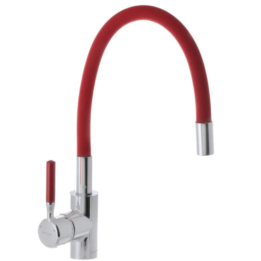 Смеситель для кухни MIXXUS PREMIUM RIO 011 REFL.RED с гибким красным изливом (MI5817)