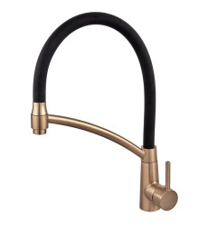 Змішувач для кухні MIXXUS PREMIUM ROSSI 017 BRUSHED GOLD REFL.BLACK (Колір матове золото) (MP6723)