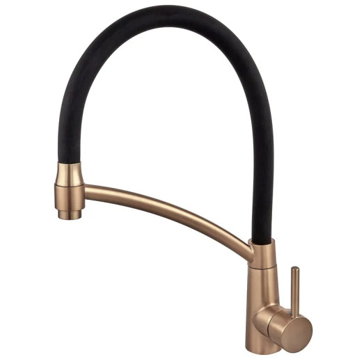 Змішувач для кухні MIXXUS PREMIUM ROSSI 017 BRUSHED GOLD REFL.BLACK (Колір матове золото) (MP6723)