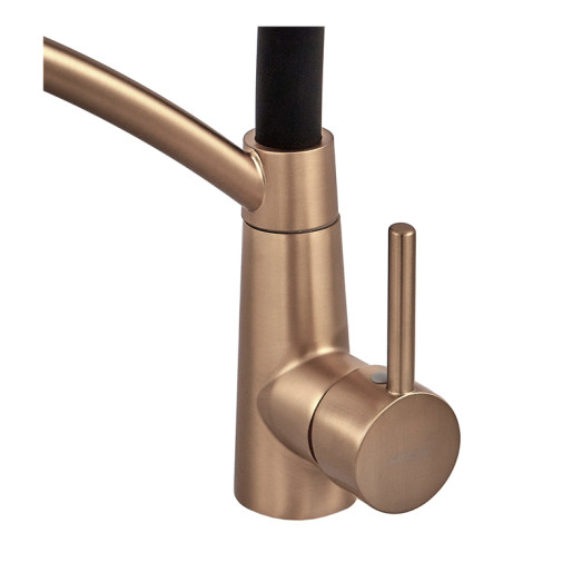 Змішувач для кухні MIXXUS PREMIUM ROSSI 017 BRUSHED GOLD REFL.BLACK (Колір матове золото) (MP6723)