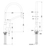 Смеситель для кухни MIXXUS PREMIUM ROSSI 017 GRAPHITE REFL.BLACK (Цвет графит, излив черный) (MI6829)
