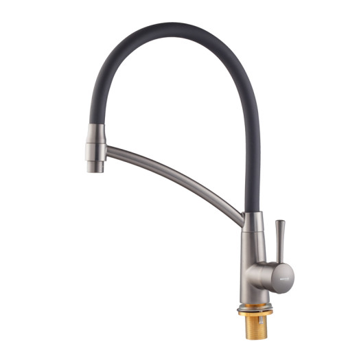 Смеситель для кухни MIXXUS PREMIUM ROSSI 017 GRAPHITE REFL.BLACK (Цвет графит, излив черный) (MI6829)