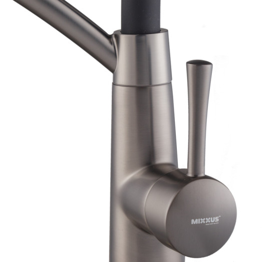 Смеситель для кухни MIXXUS PREMIUM ROSSI 017 GRAPHITE REFL.BLACK (Цвет графит, излив черный) (MI6829)
