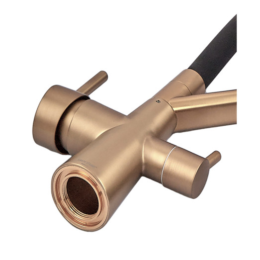 Змішувач для кухні MIXXUS PREMIUM SENNA 021 BRUSHED GOLD REFL.BLACK з виходом для питної води (MP6722)