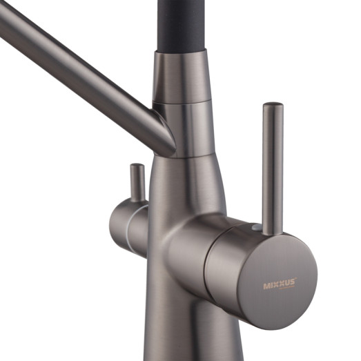 Змішувач для кухні MIXXUS PREMIUM SENNA 021 GRAPHITE REFL.BLACK з виходом для питної води (MI6827)