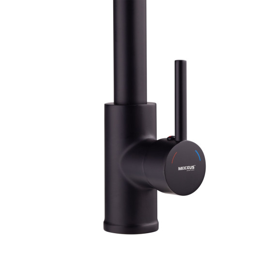 Смеситель для кухни MIXXUS PREMIUM SPRING 017 BLACK с изливом пружина (Цвет черный) (MI6951)