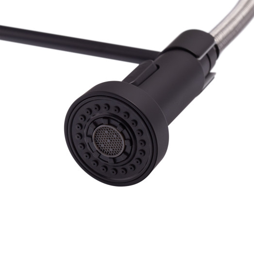 Смеситель для кухни MIXXUS PREMIUM SPRING 017 BLACK с изливом пружина (Цвет черный) (MI6951)