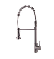 Змішувач для кухні MIXXUS PREMIUM SPRING 017 GRAPHITE з виливом пружина (Колір графіт) (MI6952)