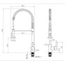 Змішувач для кухні MIXXUS PREMIUM SPRING 017 GRAPHITE з виливом пружина (Колір графіт) (MI6952)