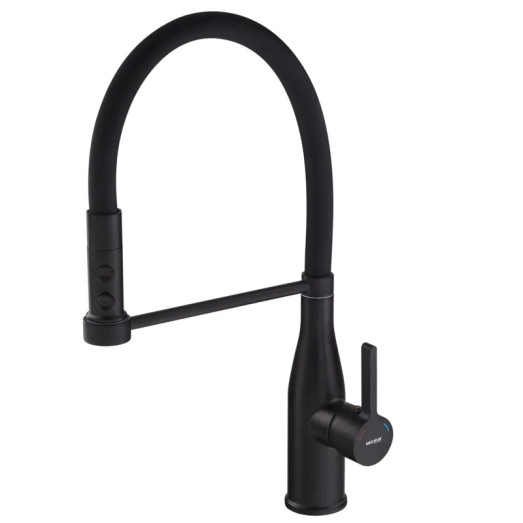 Змішувач для кухні MIXXUS PREMIUM SUMMER 017 BLACK REFL.BLACK з гнучким виливом (Колір чорний) (MI6961)