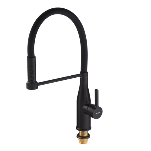 Змішувач для кухні MIXXUS PREMIUM SUMMER 017 BLACK REFL.BLACK з гнучким виливом (Колір чорний) (MI6961)