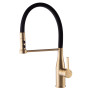 Змішувач для кухні MIXXUS PREMIUM SUMMER 017 BRUSHED GOLD REFL.BLACK з гнучким виливом (MI6964)