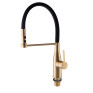 Змішувач для кухні MIXXUS PREMIUM SUMMER 017 BRUSHED GOLD REFL.BLACK з гнучким виливом (MI6964)