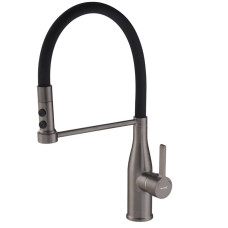 Змішувач для кухні MIXXUS PREMIUM SUMMER 017 GRAPHITE REFL.BLACK з гнучким виливом (MI6962)