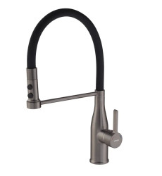 Змішувач для кухні MIXXUS PREMIUM SUMMER 017 GRAPHITE REFL.BLACK з гнучким виливом (MI6962)