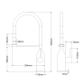 Змішувач для кухні MIXXUS PREMIUM SUMMER 017 GRAPHITE REFL.BLACK з гнучким виливом (MI6962)