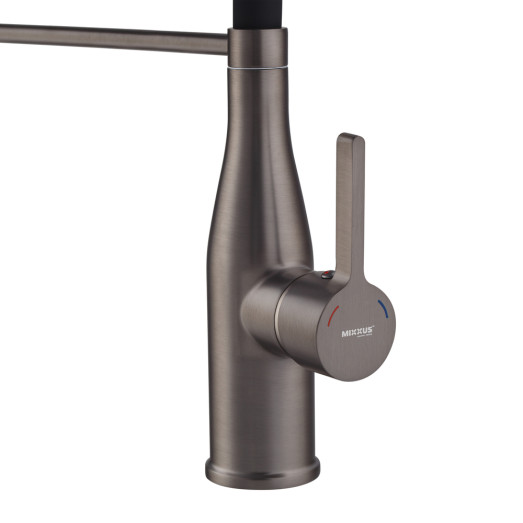 Змішувач для кухні MIXXUS PREMIUM SUMMER 017 GRAPHITE REFL.BLACK з гнучким виливом (MI6962)