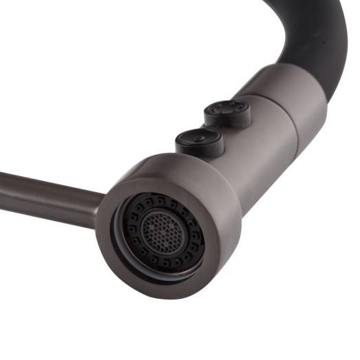 Змішувач для кухні MIXXUS PREMIUM SUMMER 017 GRAPHITE REFL.BLACK з гнучким виливом (MI6962)