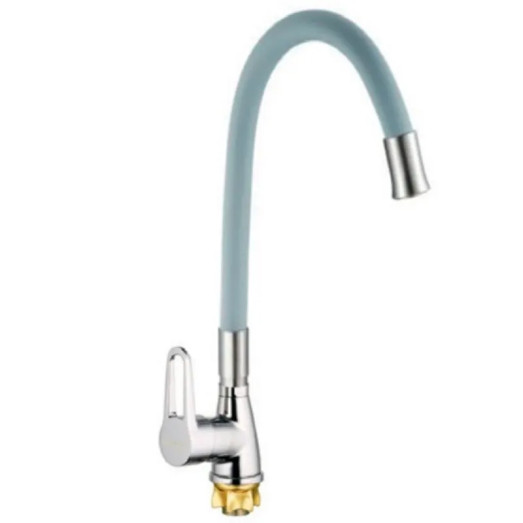 Змішувач для кухні MIXXUS SOP4-045 REFLECTOR GRAY з гнучким виливом (Колір хром, вилив сірий) (MI6489)
