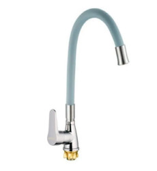 Змішувач для кухні MIXXUS SOP4-146 REFLECTOR GRAY з гнучким виливом (Колір хром, вилив сірий) (MI6492)