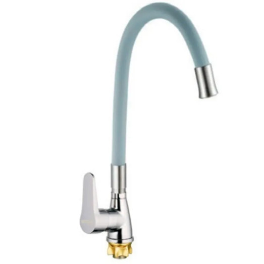 Змішувач для кухні MIXXUS SOP4-146 REFLECTOR GRAY з гнучким виливом (Колір хром, вилив сірий) (MI6492)