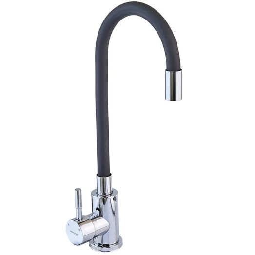 Змішувач для кухні MIXXUS SUS-011 CHROME REFL.BLACK з гнучким виливом (Колір хром, вилив чорний) (MI6223)
