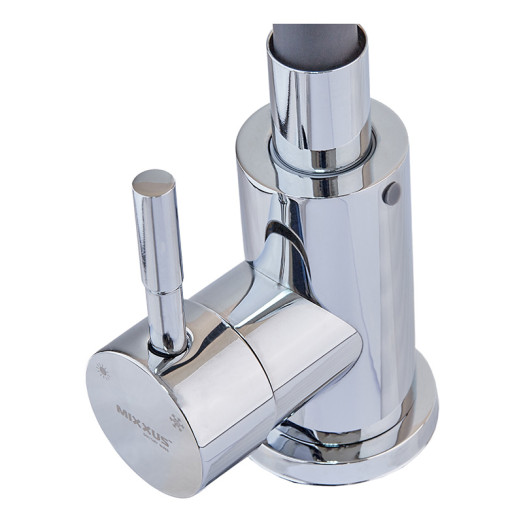 Змішувач для кухні MIXXUS SUS-011 CHROME REFL.BLACK з гнучким виливом (Колір хром, вилив чорний) (MI6223)