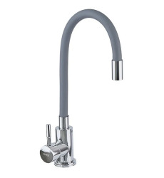 Змішувач для кухні MIXXUS SUS-011 CHROME REFL.GRAY з гнучким виливом (Колір хром, вилив сірий) (MI6222)