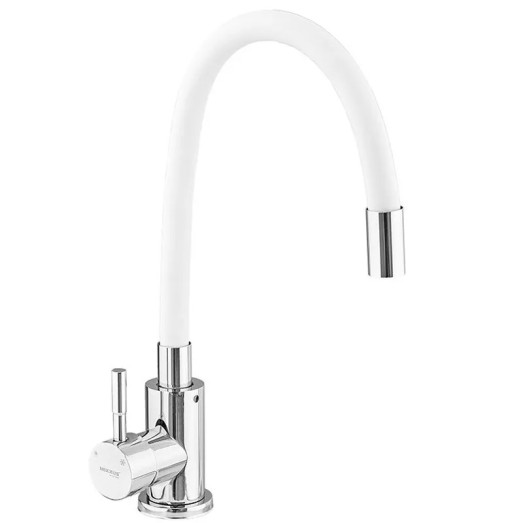 Змішувач для кухні MIXXUS SUS-011 CHROME REFL.WHITE з нержавіючої сталі SUS304 з гнучким виливом (MI6233)