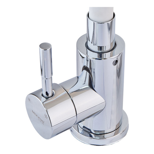 Змішувач для кухні MIXXUS SUS-011 CHROME REFL.WHITE з нержавіючої сталі SUS304 з гнучким виливом (MI6233)