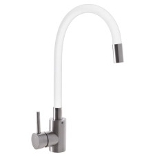 Смеситель для кухни MIXXUS SUS-011 REFL.WHITE из нержавеющей стали SUS304 с гибким изливом (SS2838)