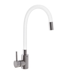 Змішувач для кухні MIXXUS SUS-011 REFL.WHITE з нержавіючої сталі SUS304 з гнучким виливом (SS2838)