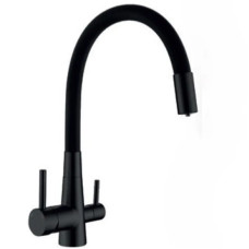 Змішувач для кухні MIXXUS SUS-021 BLACK REFL.BLACK з гнучким виливом з виходом для питної води (MI6214)