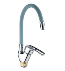Змішувач для кухні MIXXUS YUB4-181 REFLECTOR GRAY з гнучким виливом (колір хром, вилив сірий) (MI6483)