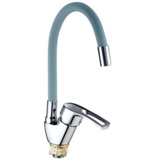 Змішувач для кухні MIXXUS YUB4-181 REFLECTOR GRAY з гнучким виливом (колір хром, вилив сірий) (MI6483)