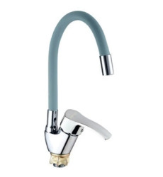 Змішувач для кухні MIXXUS YUB4-279 REFLECTOR GRAY з гнучким виливом (Колір хром, вилив сірий) (MI6485)
