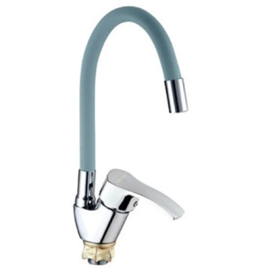 Змішувач для кухні MIXXUS YUB4-279 REFLECTOR GRAY з гнучким виливом (Колір хром, вилив сірий) (MI6485)