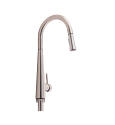 Смеситель для кухни Qtap Evicka с выдвижным изливом QTEVI91103UN Brushed Nickel PVD