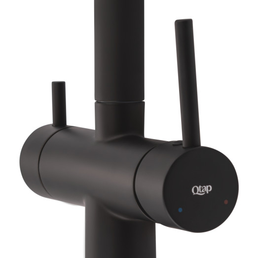 Смеситель для кухни Qtap Kuchyne с подключением для питьевой воды QTKUC92102UB Black Matt Смеситель для кухни Qtap Kuchyne с подключением для питьевой воды QTKUC92102UB Black Matt