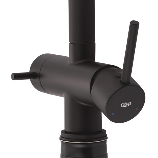 Смеситель для кухни Qtap Kuchyne с подключением для питьевой воды QTKUC92102UB Black Matt Смеситель для кухни Qtap Kuchyne с подключением для питьевой воды QTKUC92102UB Black Matt