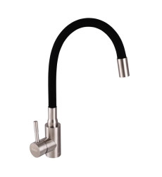 Змішувач для кухні з чорним силіконовим виливом Haiba SUS 011 (HB3790)
