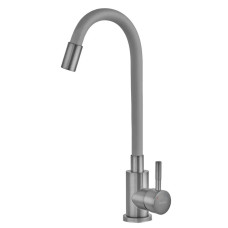 Змішувач для кухні MIXXUS SEO-011 GRAPHITE REFL.GRAY з нержавіючої сталі SUS304 з гнучким виливом (MI8225)