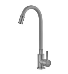 Змішувач для кухні MIXXUS SEO-011 GRAPHITE REFL.GRAY з нержавіючої сталі SUS304 з гнучким виливом (MI8225)